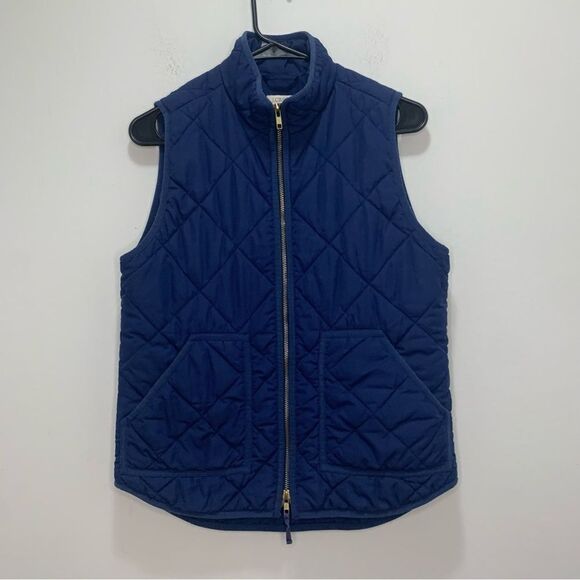 J Crew‎ Factory Blue Puffer Vest Size Small - Picture 1 of 9